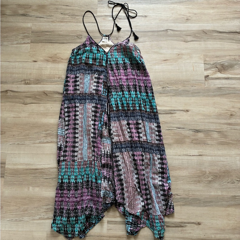 Anthropologie Akemi + Kin Handkerchief Dress Adjustable Strap Shark Bite Hem